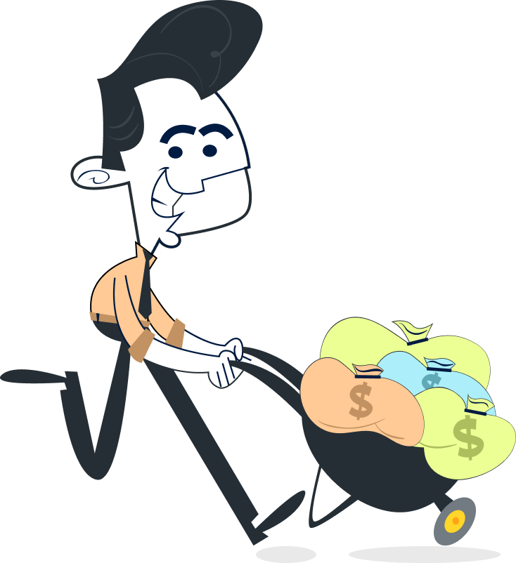 BEI mascot with wheelbarrow — friendly guide to compare loan offers